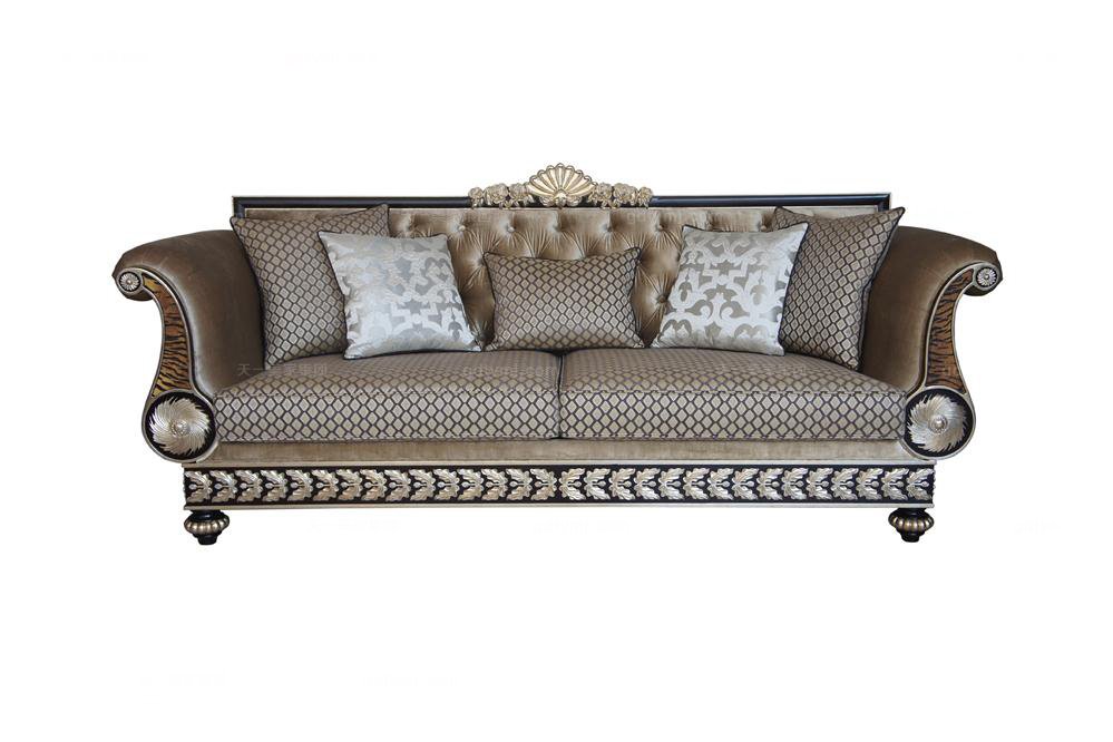 高端别墅法式三位沙发