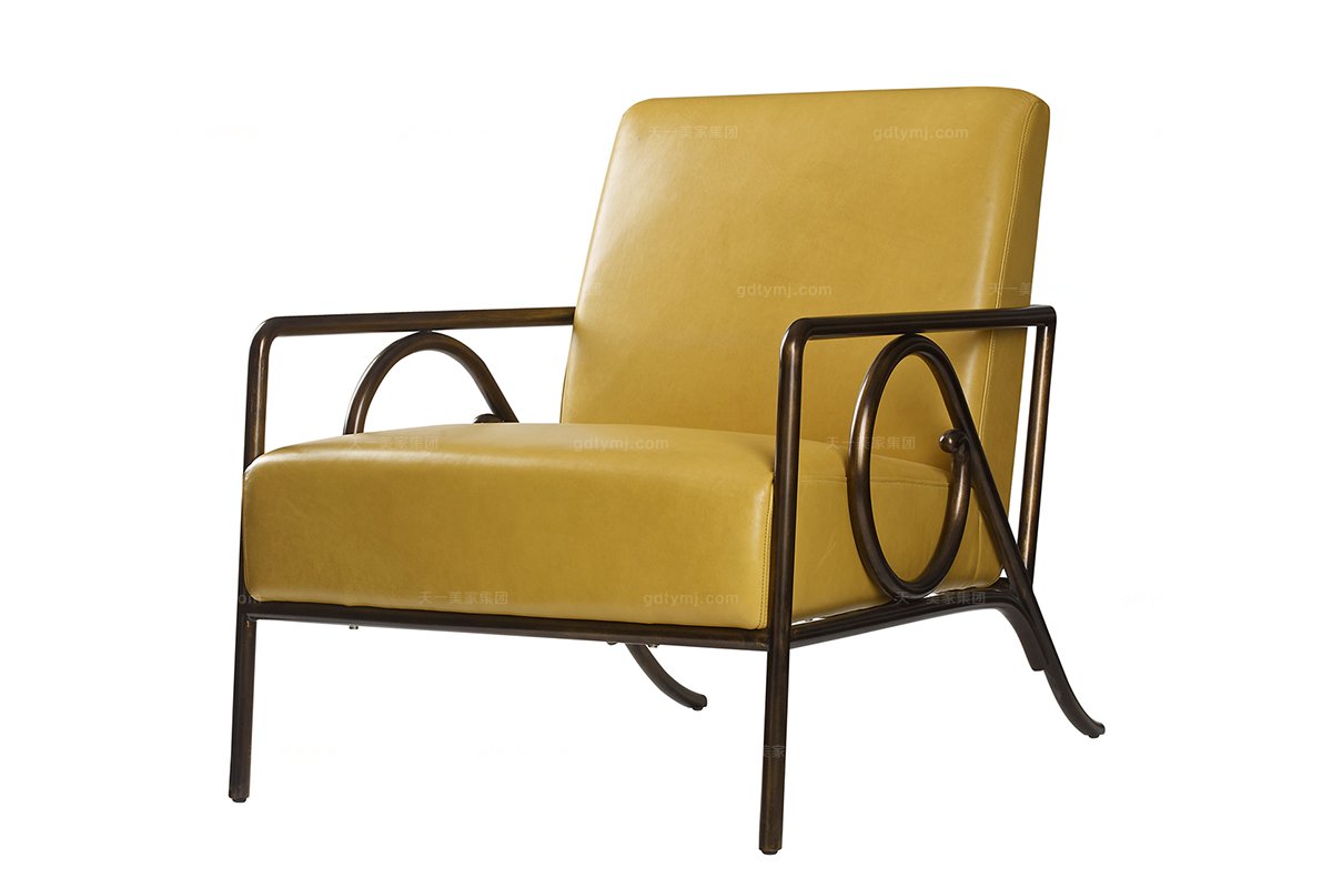 高端品牌美式黄色特定休闲椅