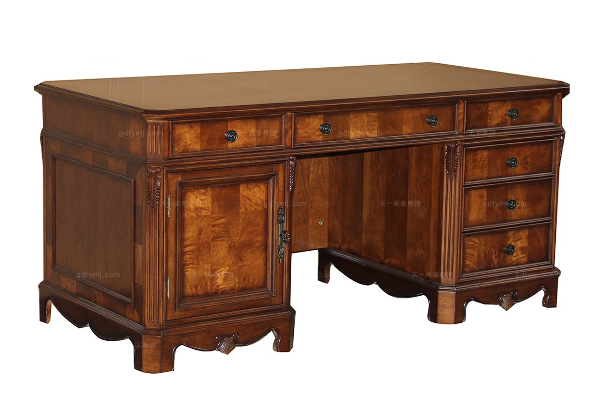 高端品牌美式实木书桌
