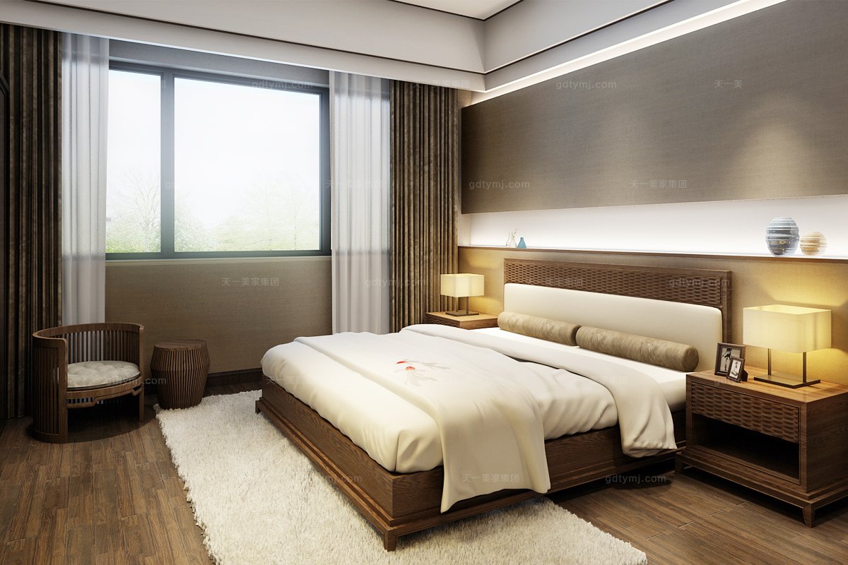 五星级酒店蓝冠注册图片东南亚实木双人床