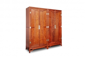 高端中式实木两门衣柜