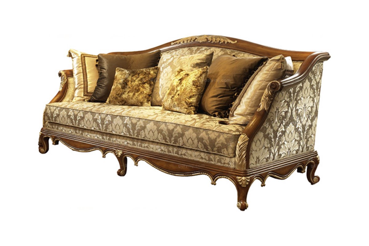 高端星欧注册美式布艺三位沙发