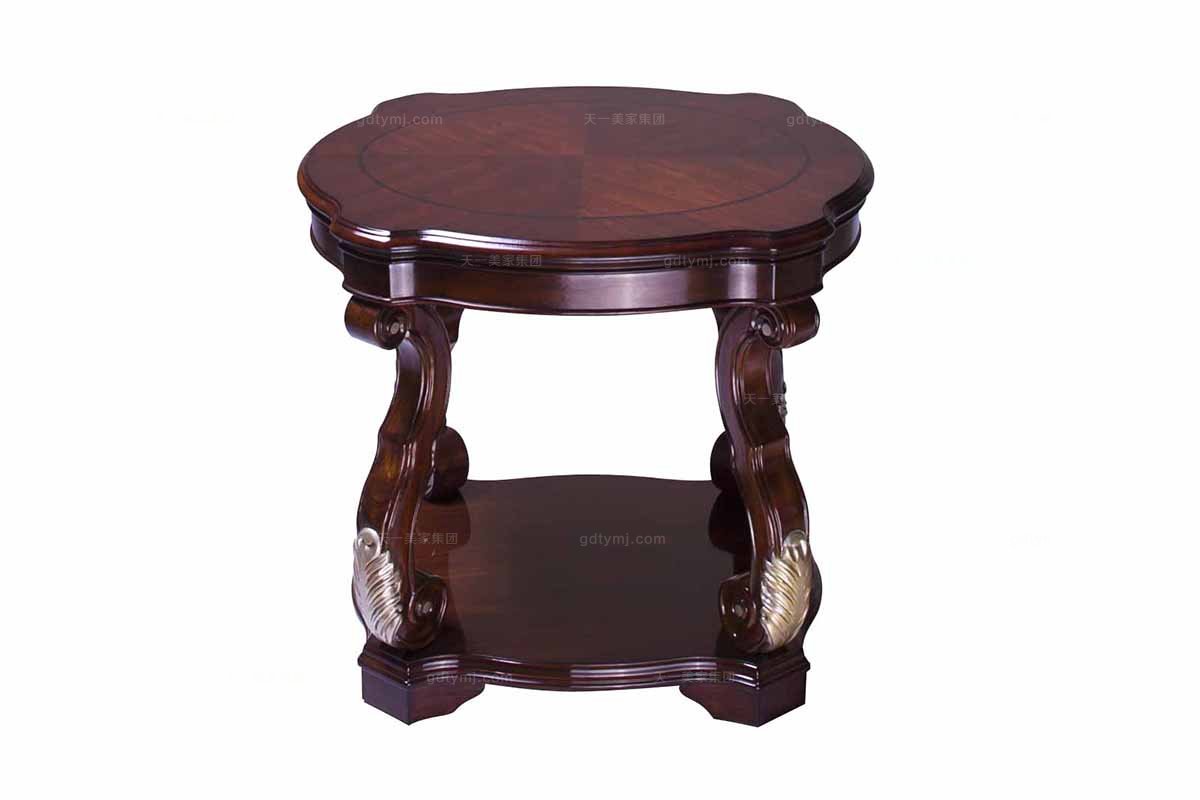 高端实木星欧注册美式圆几