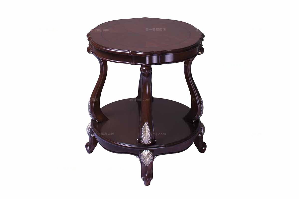 高端实木星欧注册美式圆几