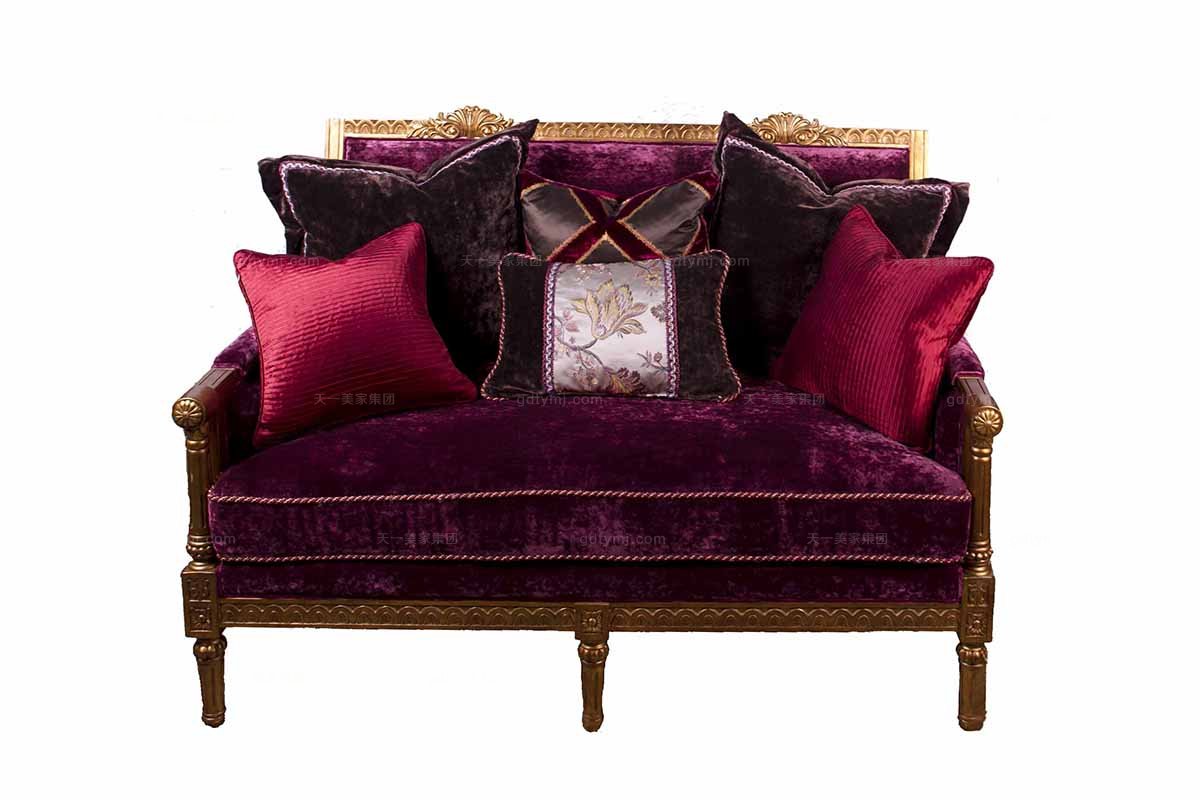 别墅ktv会所星欧注册美式二位布艺沙发