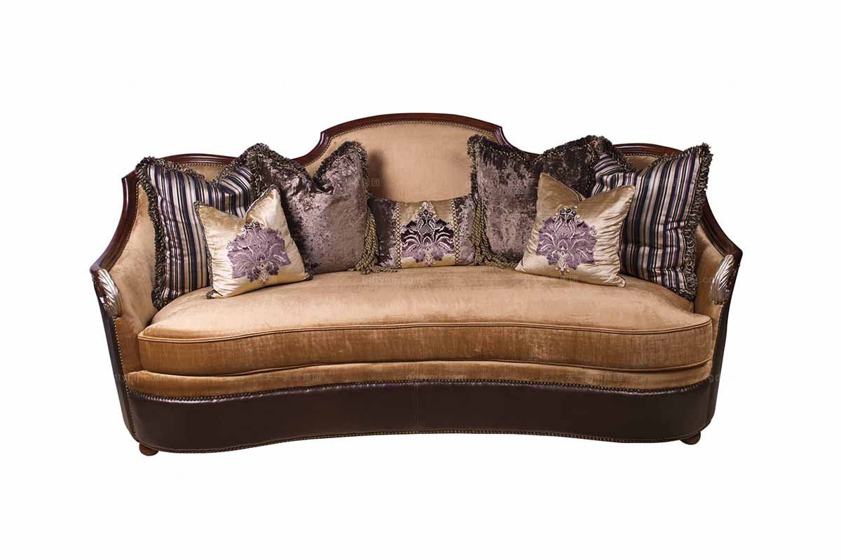 高端星欧注册美式布艺三位沙发