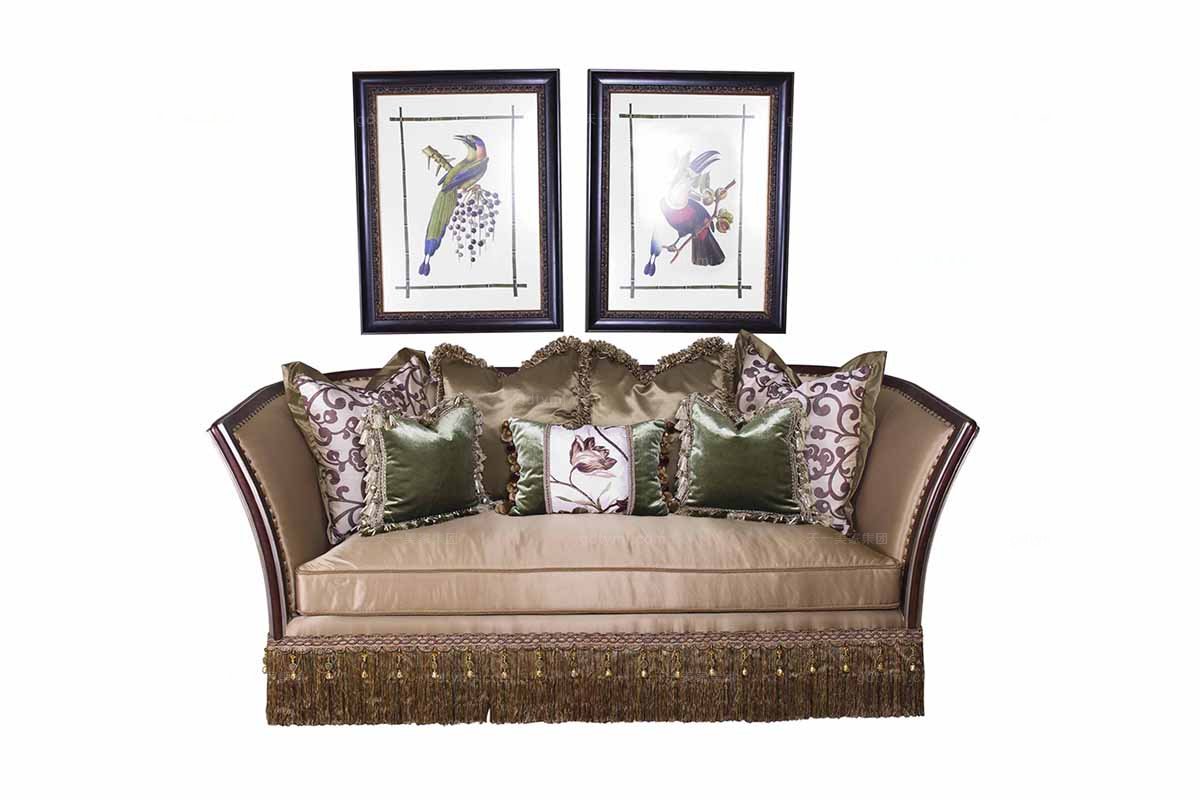 高端星欧注册美式布艺双位沙发