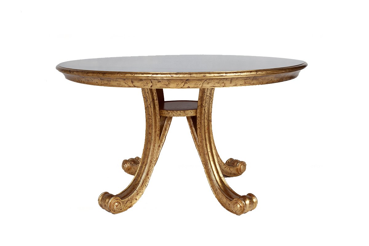 高端新古典金色圆餐桌
