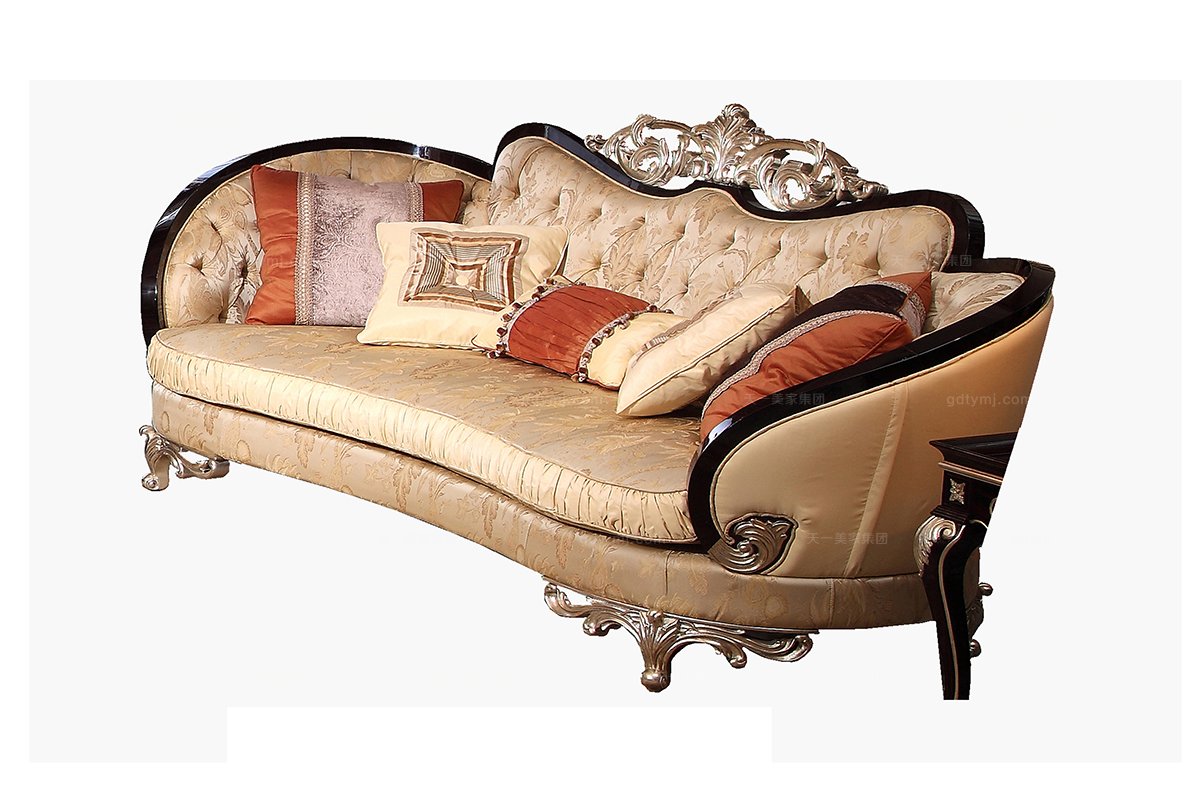 高端沙发品牌奢华新古典布艺三人沙发