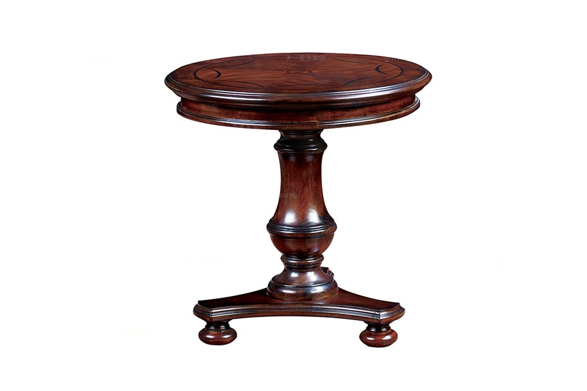 实木星欧注册美式小圆几