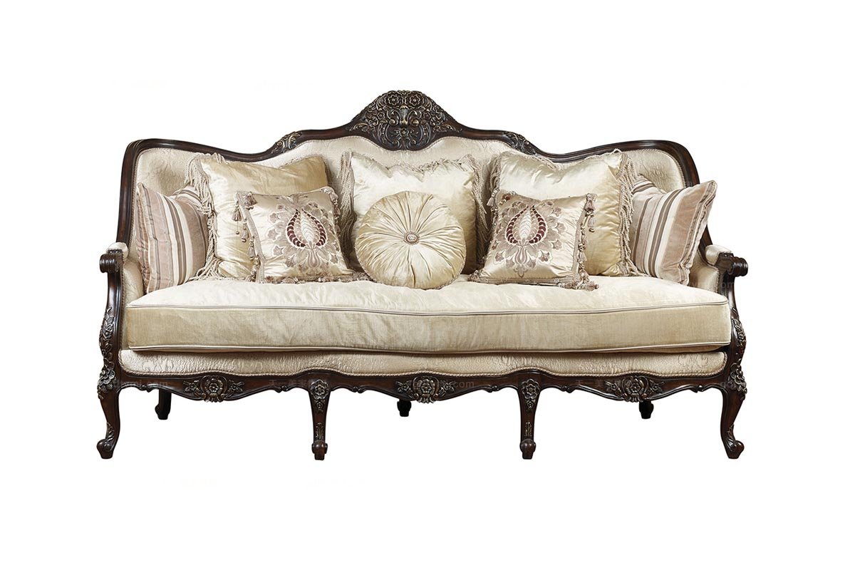 高端星欧注册美式米色三人位沙发