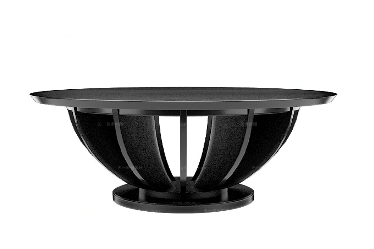 高端新中式黑色餐桌