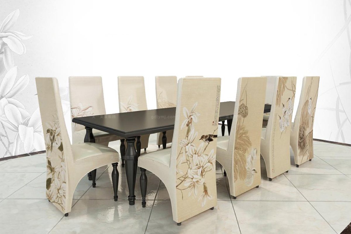 高端新中式花鸟系列餐椅