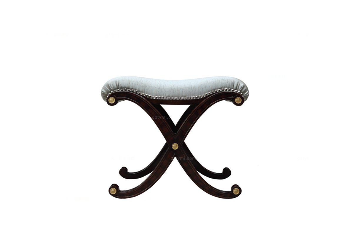 高端欧式蓝冠注册实木雕花妆凳