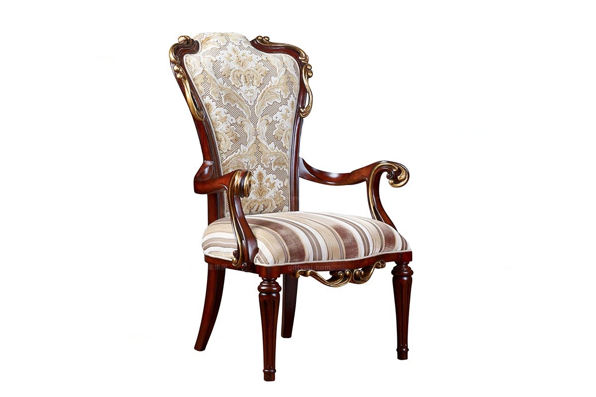 高端星欧注册美式布艺餐椅