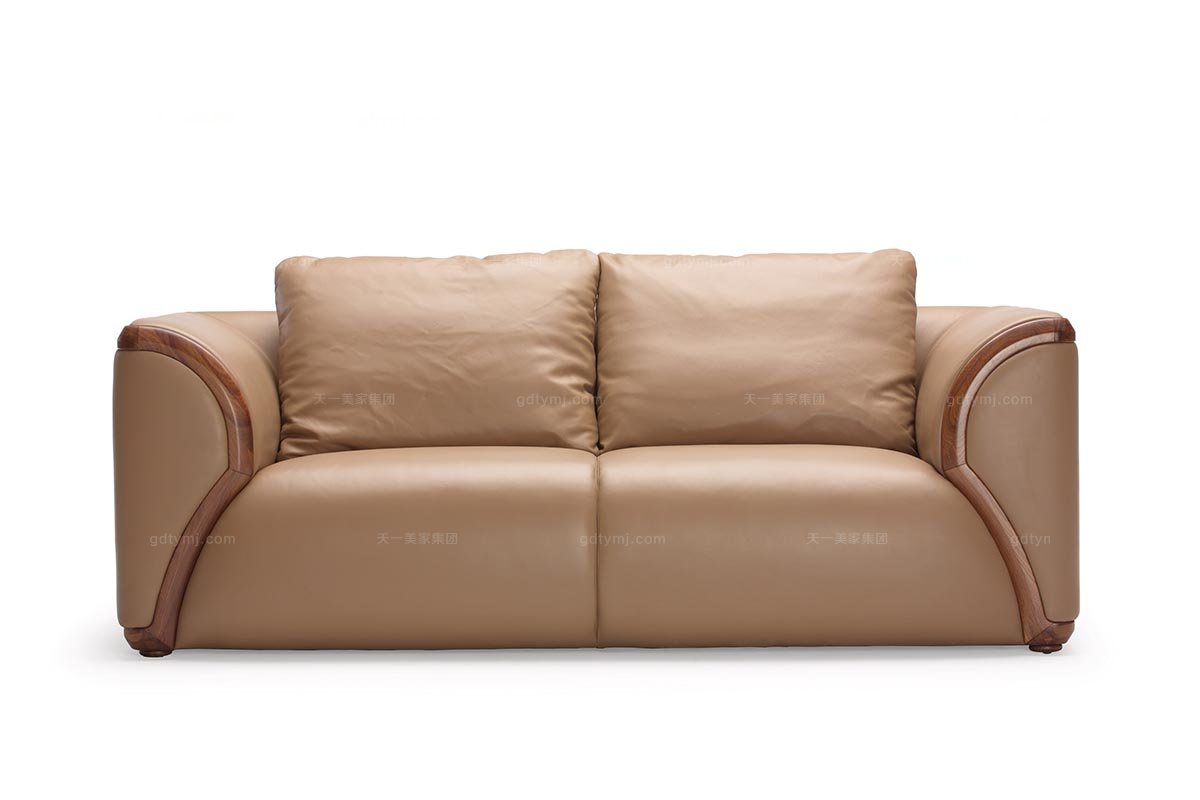 现代高端星欧注册品牌简约时尚真皮二位沙发