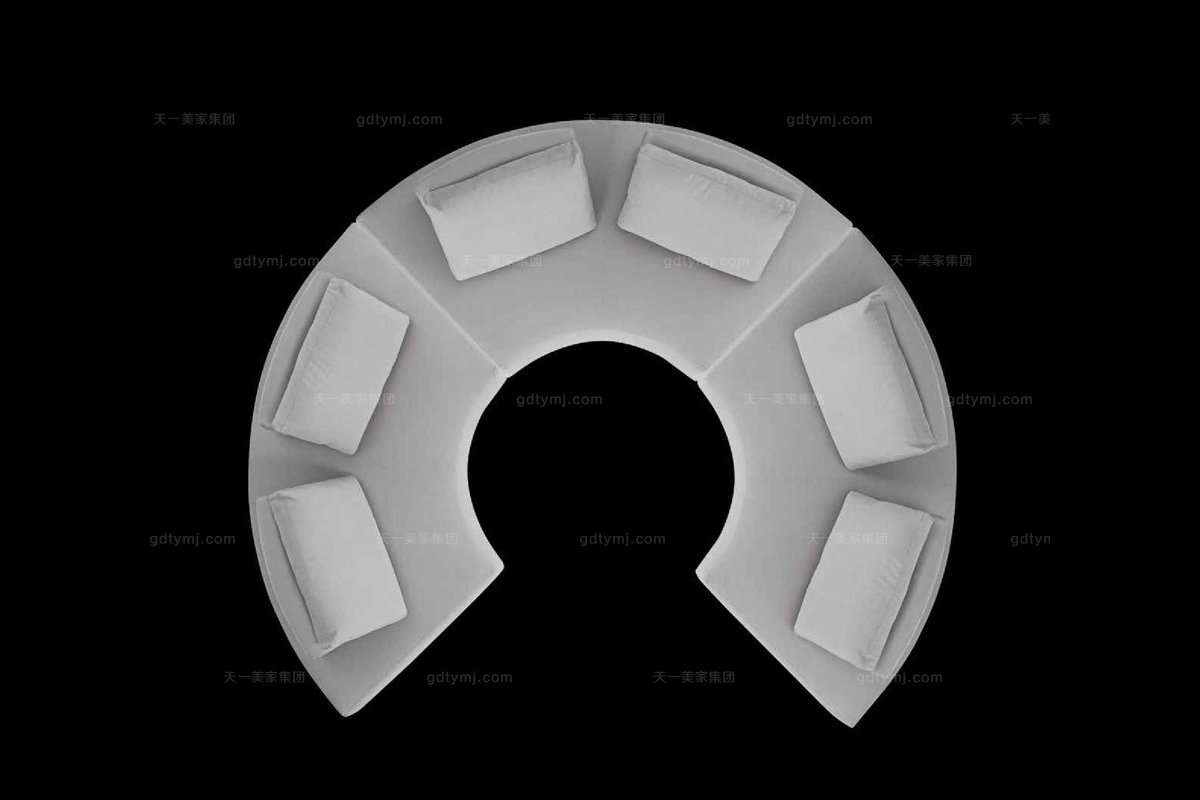 Dema高端时尚现代布艺弧形沙发