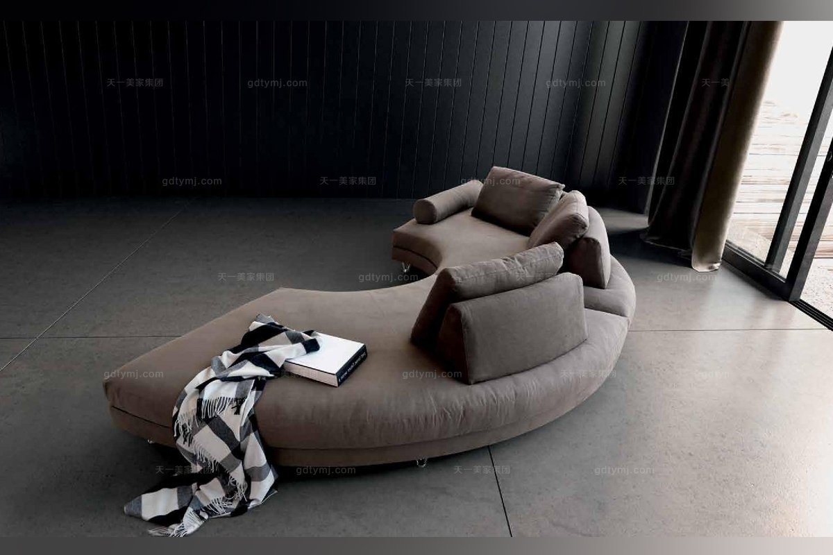 Dema高端时尚现代布艺弧形沙发
