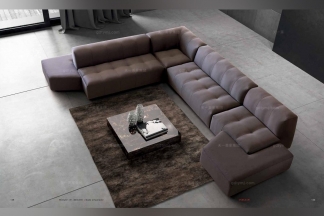 Dema高端时尚简约现代咖啡色转角沙发