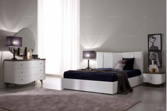 白色卧室蓝冠注册SIGNORINI&COCO现代白色布艺床