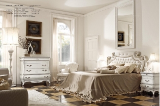 Grilli奢华新古典白色描银卧室系列系列