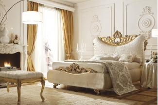 Grilli奢华新古典金色雕花布艺软床系列