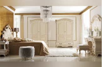 Grilli奢华新古典实木雕花卧室白色系列