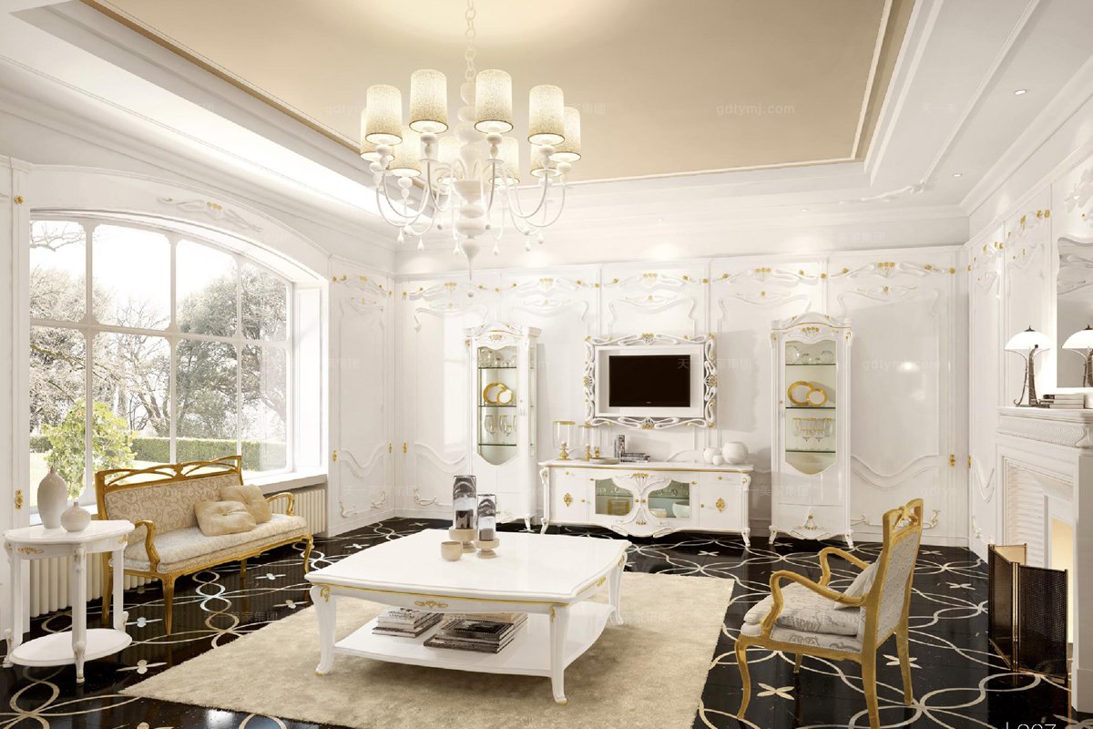 Grilli奢华新古典白色客厅系列