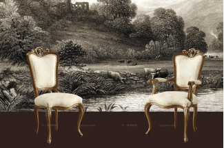 Grilli奢华新古典实木雕花餐厅系列白色餐椅
