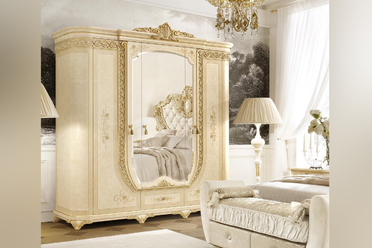 Grilli奢华新古典实木雕花卧室白色系列