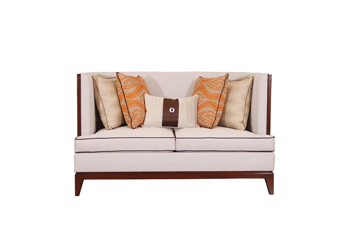 高端客厅沙发款式时尚简约新古典浅色二位沙发