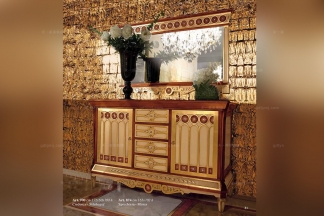 Minotti Luigi&Benigno欧式实木雕花金色装饰柜系列