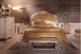 Minotti Luigi&Benigno欧式实木雕花做旧效果卧室软床系列