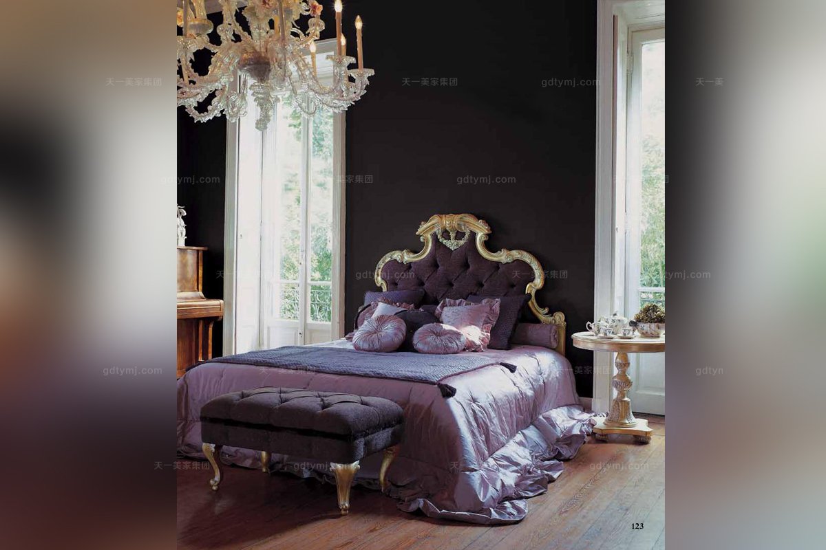 Minotti Luigi&Benigno欧式实木雕花做旧色卧室系列