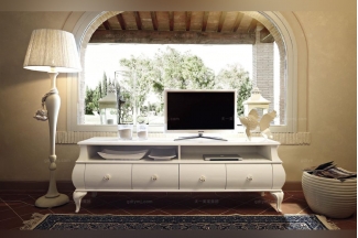  Volpi意大利进口高端时尚法式白色电视柜