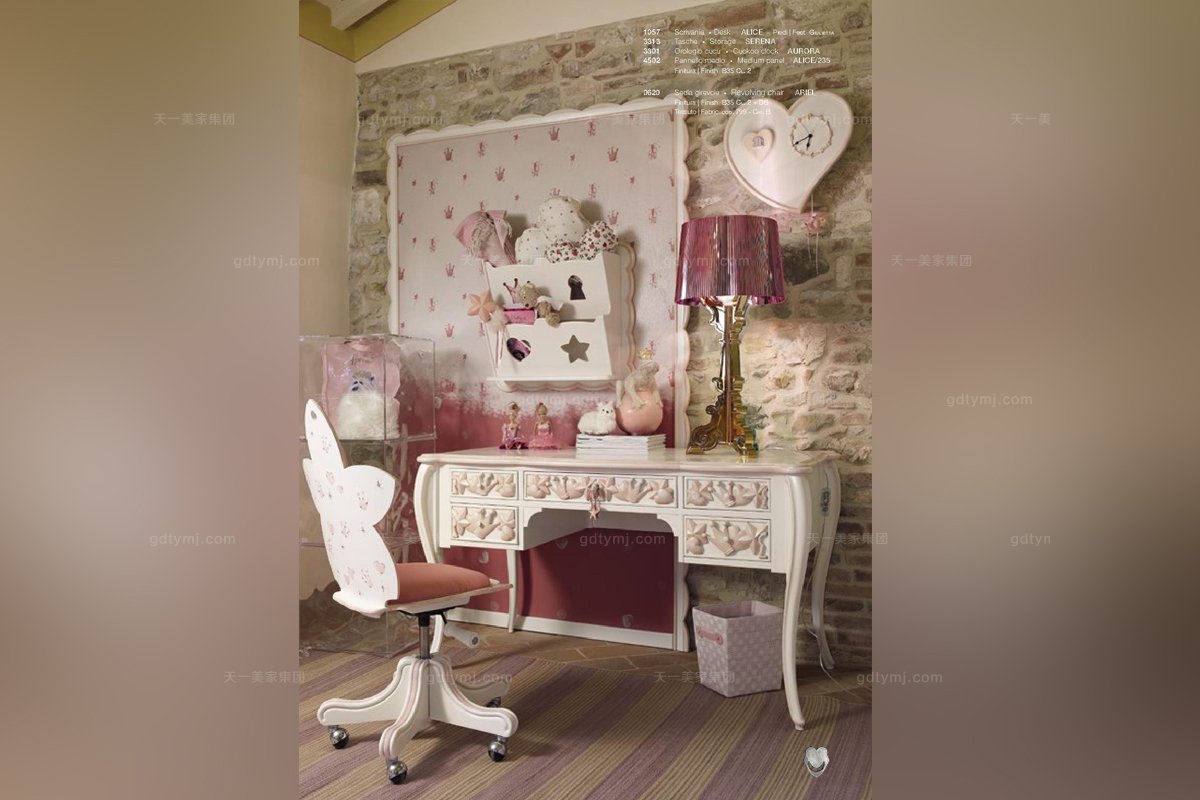  Volpi 意大利进口高端时尚法式粉红儿童卧房系列