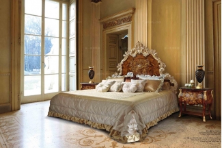 世界十大蓝冠注册品牌Minotti Luigi&Benigno欧式雕花木皮拼花卧室系列