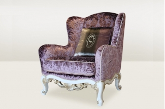 高端时尚简欧紫色进口绒布休闲沙发