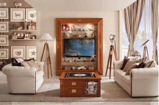 Caroti 卡若缇实木框架皮质白色沙发客厅系列