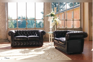 Pigoli 皮沟里黑色皮质实木框架沙发客厅系列