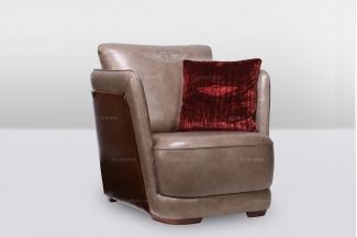高端品牌简欧真皮宾利系列单人沙发