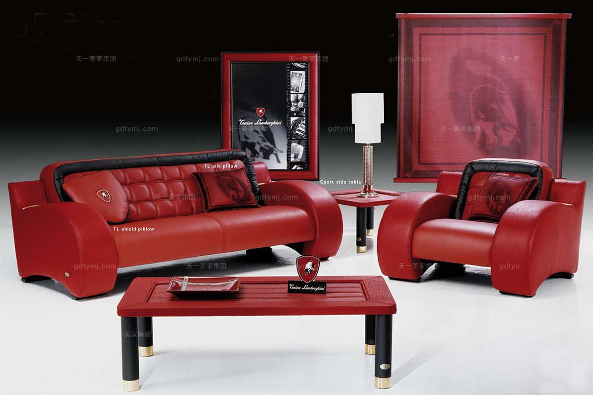 高端品牌现代意大利进口兰博基尼系列红色沙发