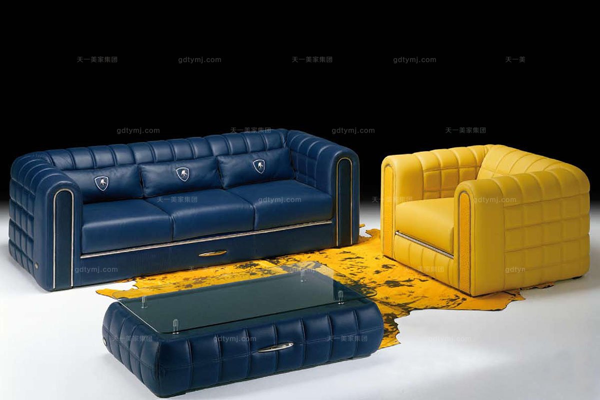 高端品牌现代意大利进口兰博基尼系列1+3沙发组合