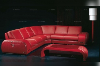 高端时尚现代意大利进口兰博基尼系列红色转角沙发