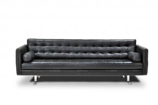 高端品牌现代意大利进口黑色四位沙发