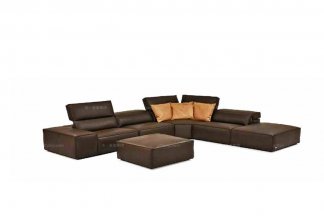 高端品牌现代意大利进口棕色转角沙发