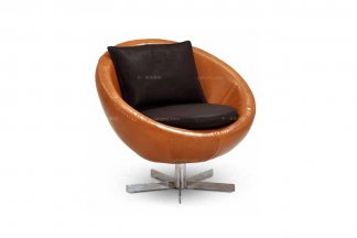 高端时尚现代意大利进口橙色半圆休闲椅