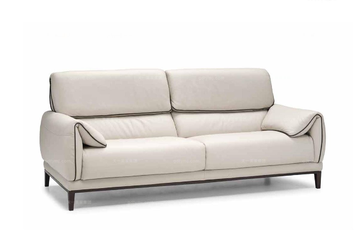 高端时尚现代意大利进口白色真皮二人沙发