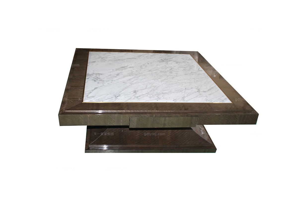 高端星级酒店意昂奢华新古典大理石面茶几