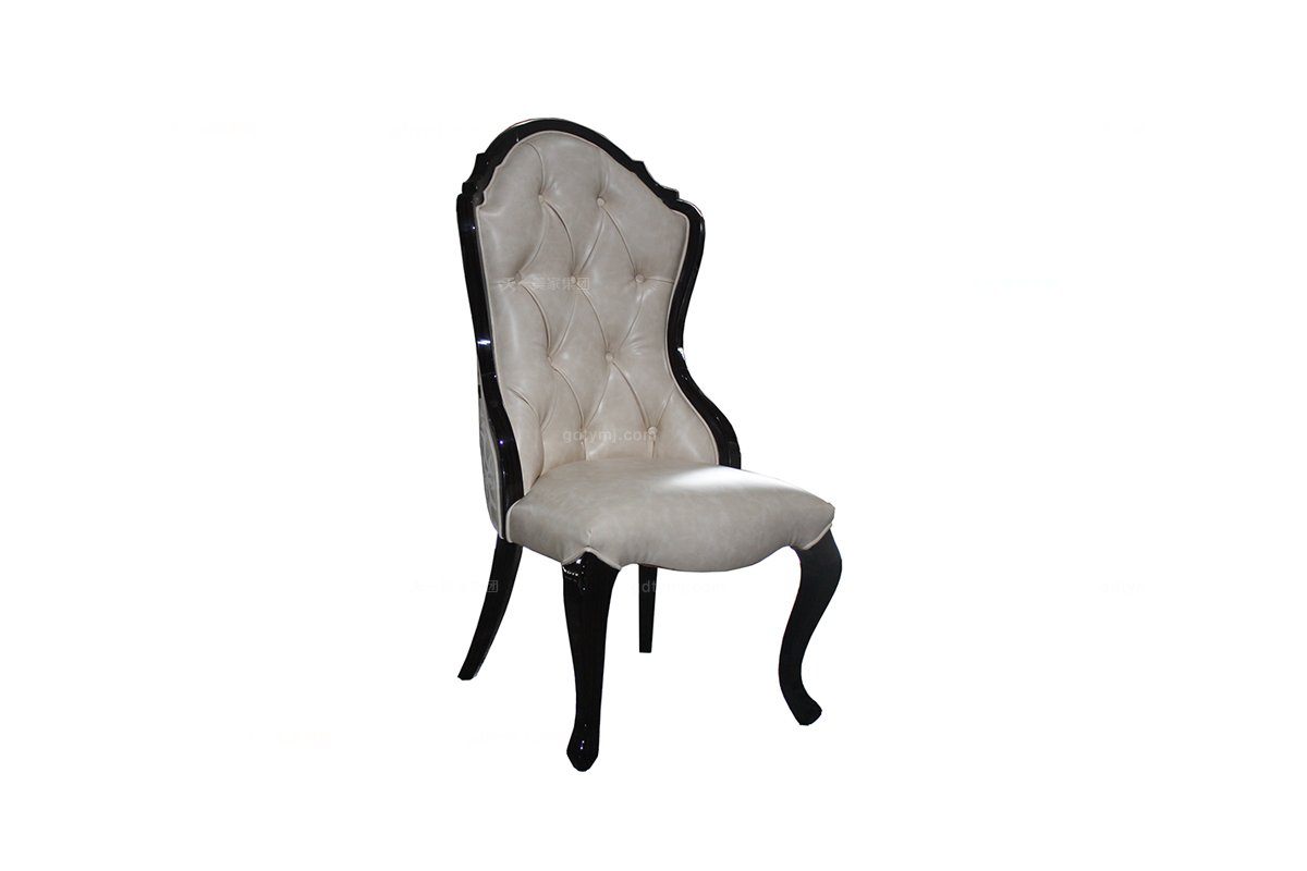 高端工程星欧注册奢华新古典风黑檀色餐椅